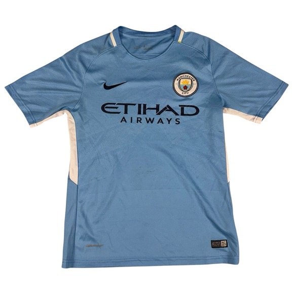 Nike Manchester City 2017/2018 Home Soccer Fútbol Blue Jersey Men's Size M - Picture 1 of 8